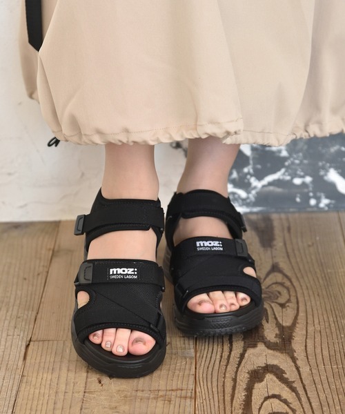 moz（モズ） サンダル 厚底クロス 調節可能ベルトスポーツサンダル