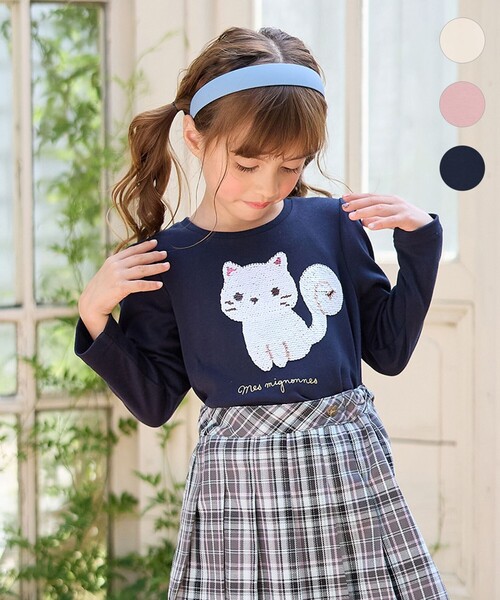 ANY（エニィ） tシャツ ミラクルスパンコール長袖Tシャツ キッズ 子供