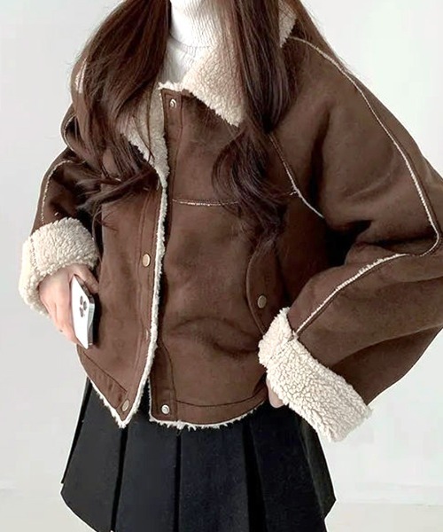 Riff（リフ） ブルゾン アウター ムートンボアジャケット レディース