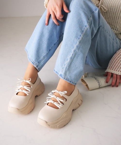 VIVIAN（ヴィヴィアン） バレエシューズ パンプス 厚底トリプルリボン