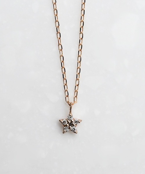 sowi ネックレス K10 スターフラワーダイヤ ネックレス レディース