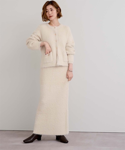 ur's（ユアーズ） カーディガン ゴールド釦シャギーニットカーディガン