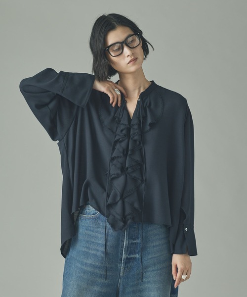 Curensology（カレンソロジー） ブラウス シャツ /ウールMIXビエラ