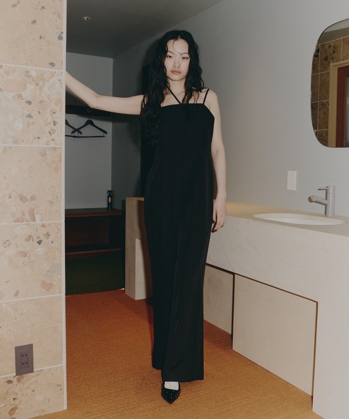 ANDRESD パンツドレス ダブルクロスオールインワンドレス / double