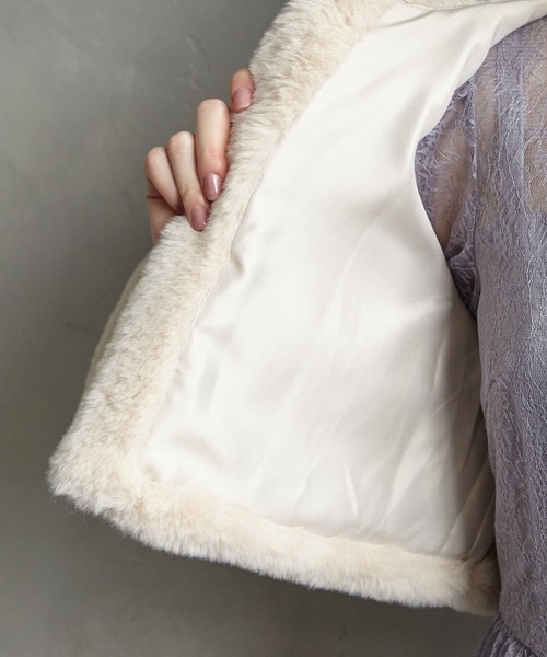 AIMER（エメ） ジャケット ノーカラージャケット エコファーノーカラー