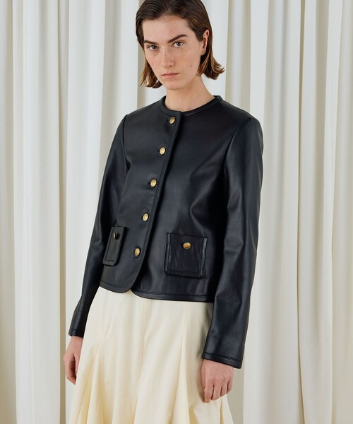 DES PRES（デプレ） ジャケット ノーカラージャケット ラムレザー