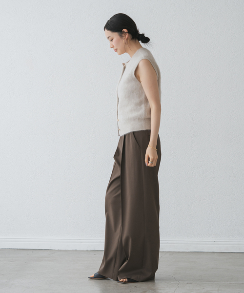 NOBLE（ノーブル） ベスト ジレ FOX/Caファーニットフロントボタン