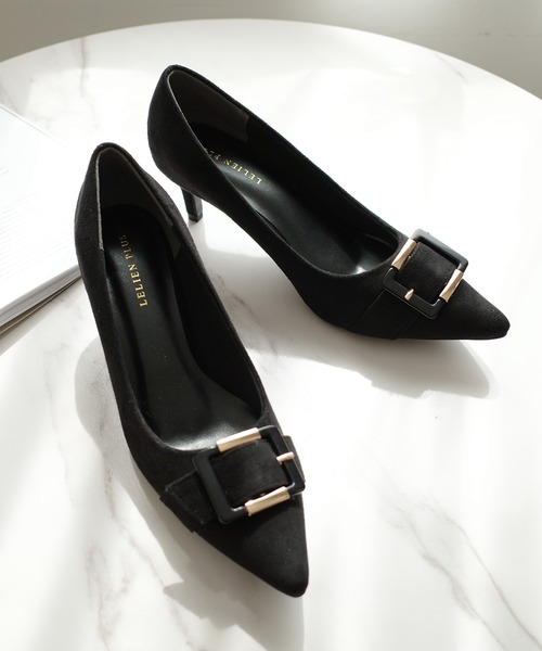 AmiAmi（アミアミ） パンプス べっ甲バックル付きポインテッドトゥ