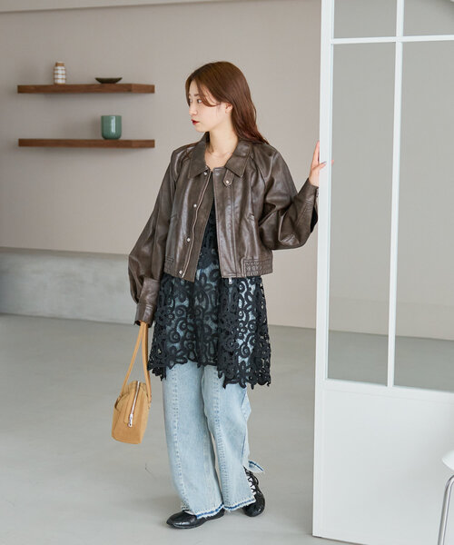 Kastane（カスタネ） ブルゾン アウター 「2サイズ展開」フェイク