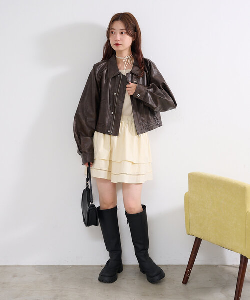 Kastane（カスタネ） ブルゾン アウター 「2サイズ展開」フェイク