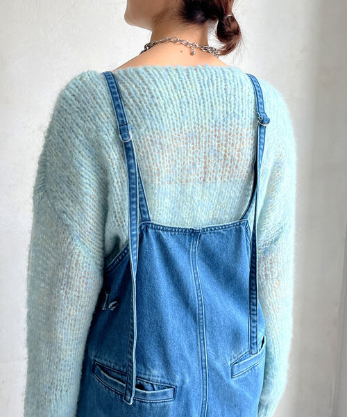 DouDou（ドゥドゥ） オールインワン 細紐デニムフロントジップ