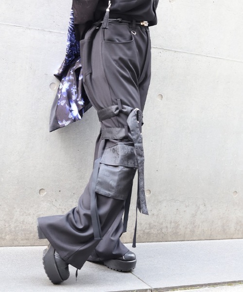 REZEN（リゼン） パンツ 和柄JQベルト付カーゴパンツ メンズ