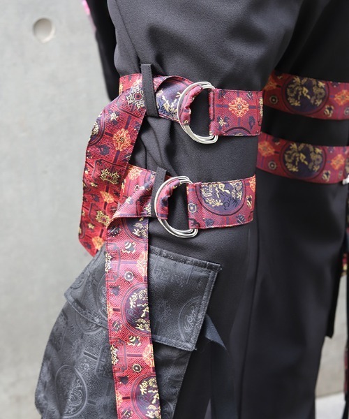 REZEN（リゼン） パンツ 和柄JQベルト付カーゴパンツ メンズ