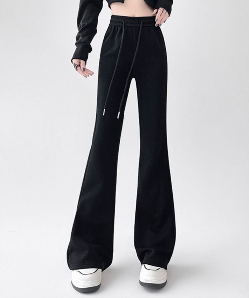 スウェットパンツ ジャージ カジュアルだけどキレイ見え。ハイウエスト