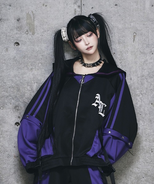 Amilige（アミリージュ） ジャージ SatanバックプリントセーラーZIP