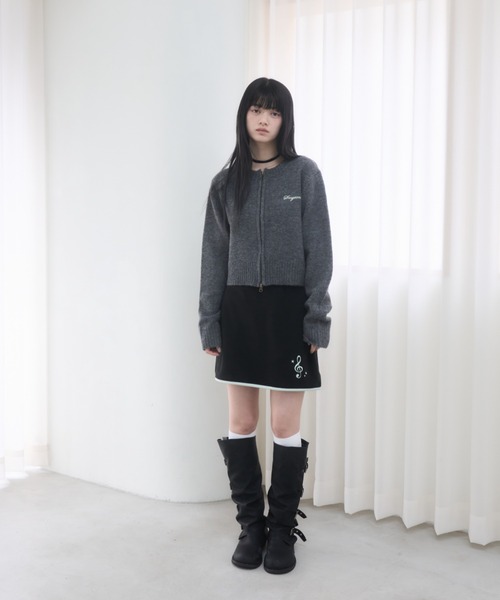 Smyeon スカート Fleece mini skirt/フリースバイカラーミニスカート