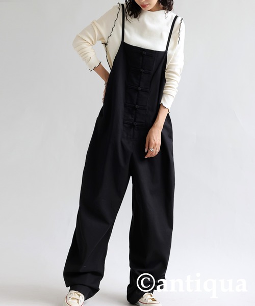 antiqua（アンティカ） サロペット オーバーオール リネン混サロペット