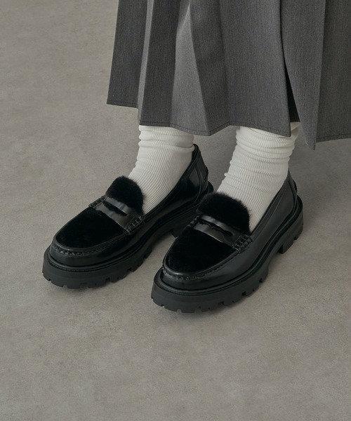 ARTESANOS（アルテサノス） ローファー 「ARTESANOS」ファー付き厚底