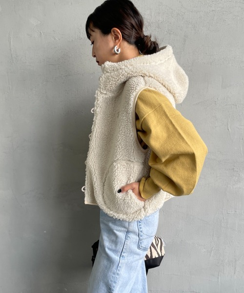 GYMPHLEX（ジムフレックス） ベスト ジレ ボアフード ショートベスト