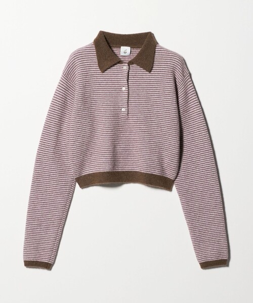 6 ニット セーター 「6(ROKU)」アルパカウールナイロン ポロニット