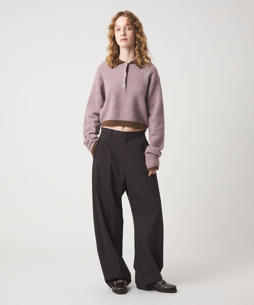 6 ニット セーター 「6(ROKU)」アルパカウールナイロン ポロニット