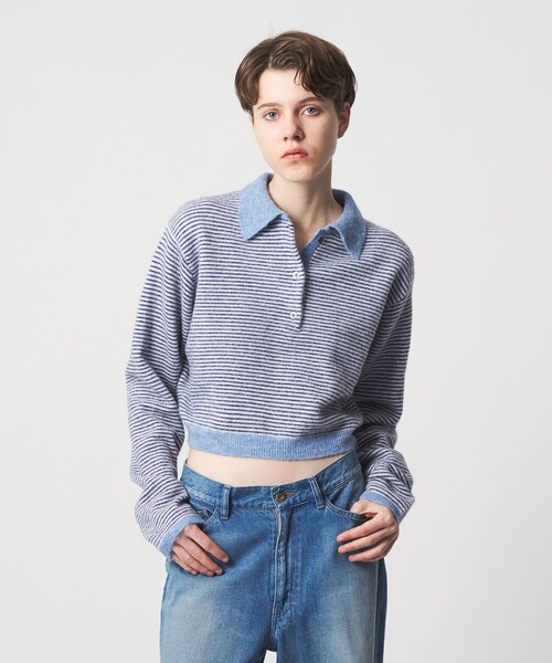 6 ニット セーター 「6(ROKU)」アルパカウールナイロン ポロニット