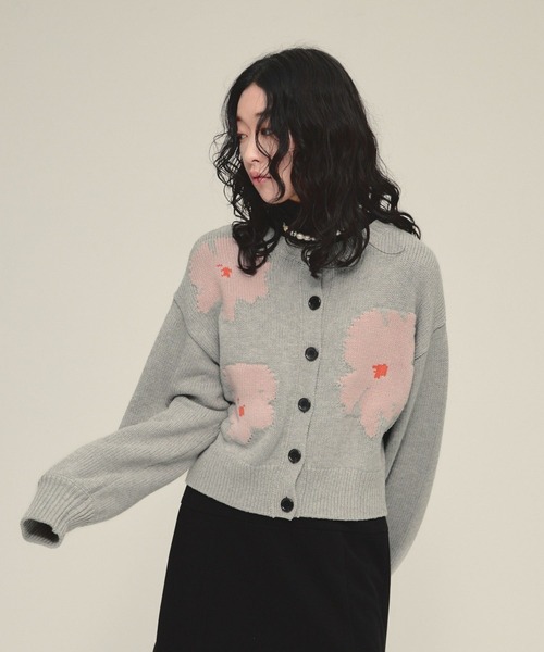 カーディガン 「eL」5G Flower Jacquard Cardigan/641224 レディース