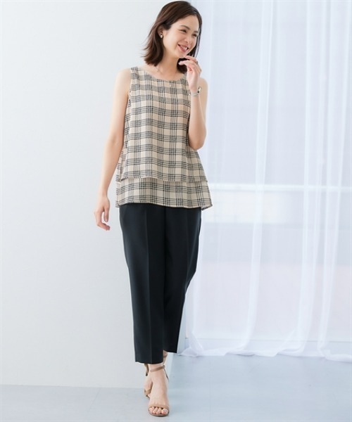 7days Life Styling ブラウス シャツ 2枚重ねジョーゼット裾