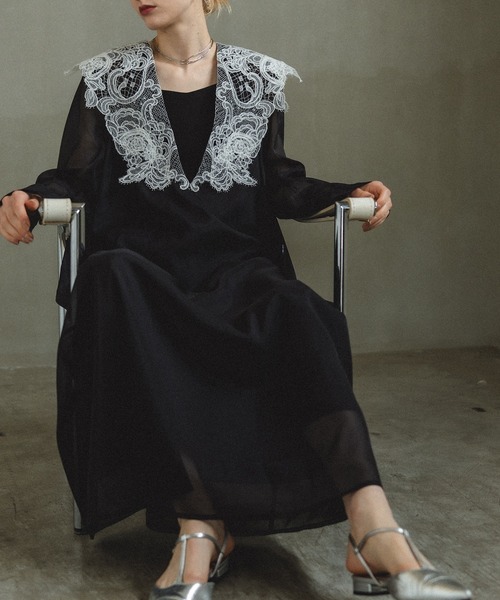 et.UNiVER ドレス Big collar A-line dress : ZOZOTOWN Yahoo!店