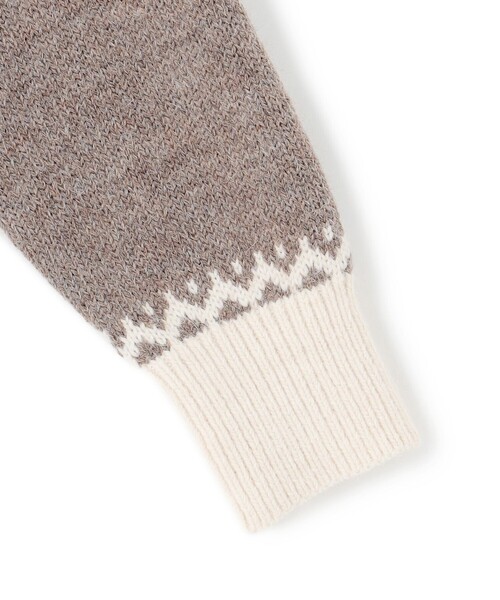 ニット セーター 「洗える」ジャガード クルーネック レディース