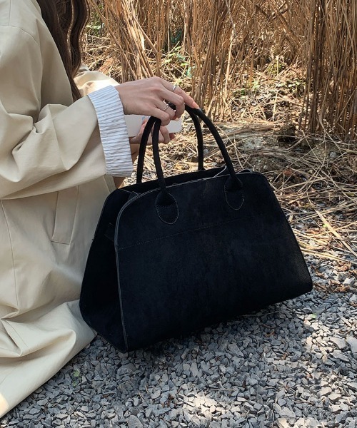 FREE STYLISTS ボストンバッグ サイドベルトビッグスエード調トート