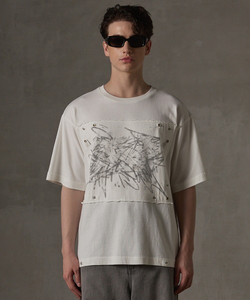 GRANCY tシャツ 「GRANCY」Scribble Graphic Pigment Tee / スクリブル