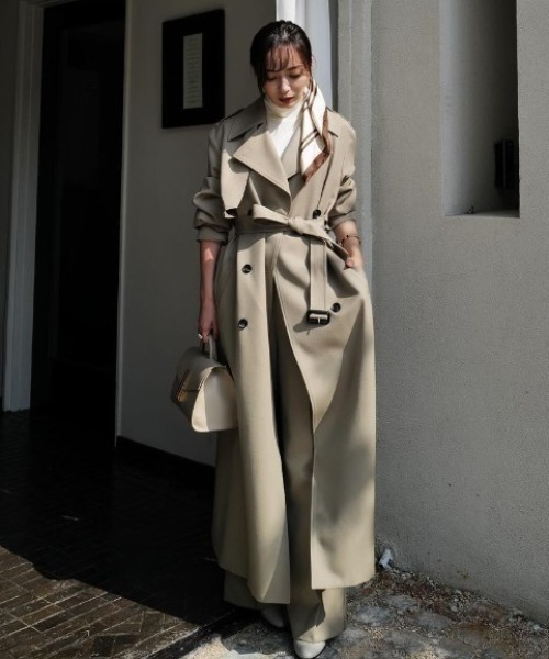 anuans（アニュアンス） トレンチコート コート ウールギャバジン