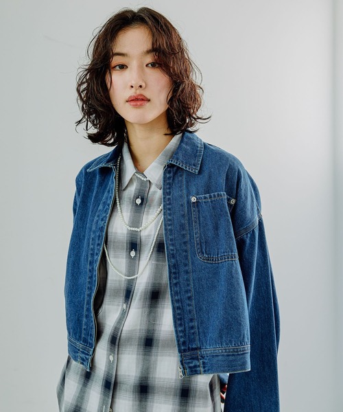 LEPSIM（レプシィム） デニムジャケット gジャン ZIPショートデニム