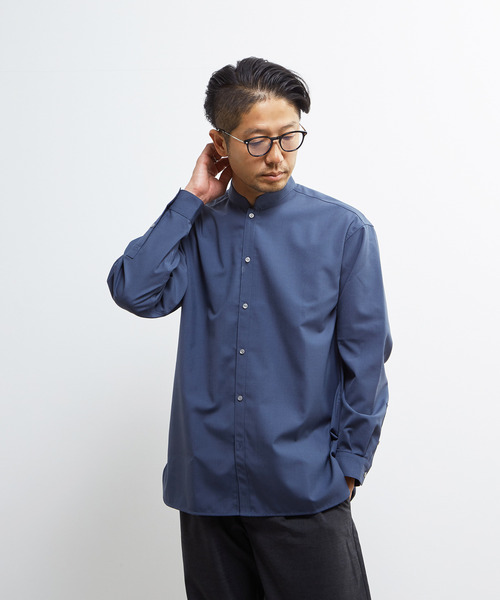 MEN'S MELROSE シャツ TWトロピカルスタンドカラーオーバーシャツ