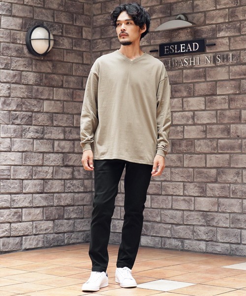 JIGGYS SHOP（ジギーズショップ） tシャツ ルーズフィットVネック長袖