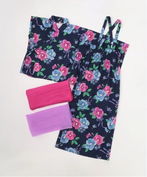 mezzo piano Junior（メゾピアノ ジュニア） 浴衣 「接触冷感」椿柄