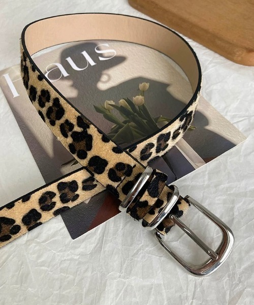 BLACKEYEPATCH ヒョウ柄レザーベルト BLACKEYEPATCH ヒョウ柄レザー
