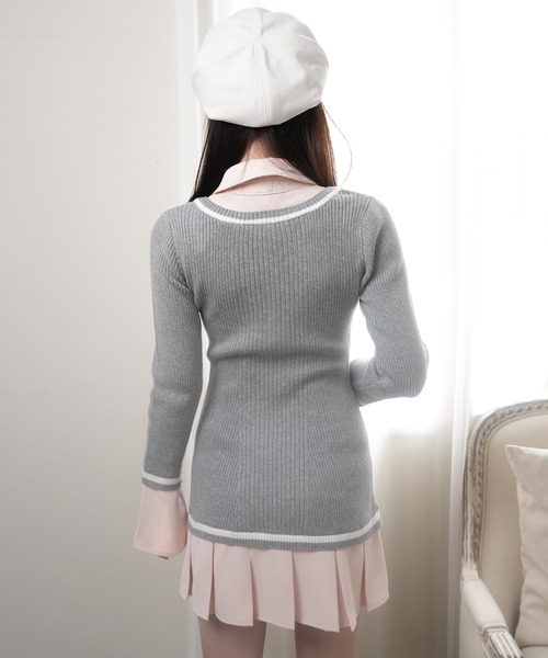 LIP SERVICE（リップサービス） ワンピース シャツドッキングプリーツ