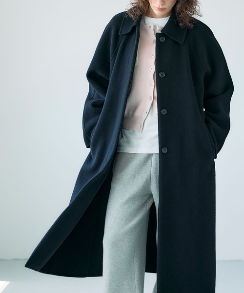 N.O.R.C ステンカラーコート コート ウールメルトンステンカラーリバー