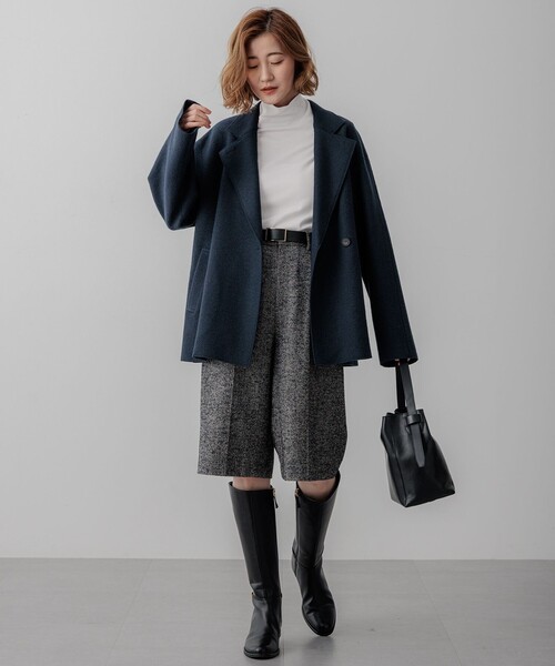 23区（ニジュウサンク） パンツ ヘリンボーンループツイード ハーフ