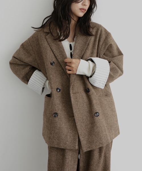 hellam（ヘラム） ジャケット テーラードジャケット ツイードダブル