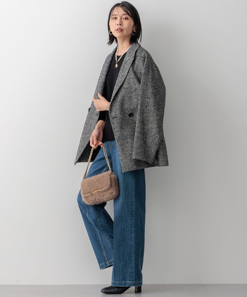 ジャケット テーラードジャケット ヘリンボーンループツイード