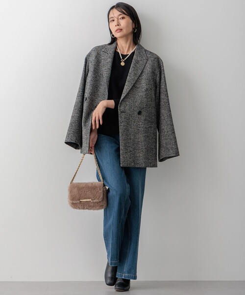 ジャケット テーラードジャケット ヘリンボーンループツイード