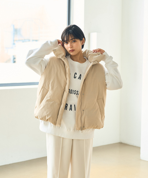 Rouge vif（ルージュ ヴィフ） ダウンベスト ベスト 2WAYフードダウン