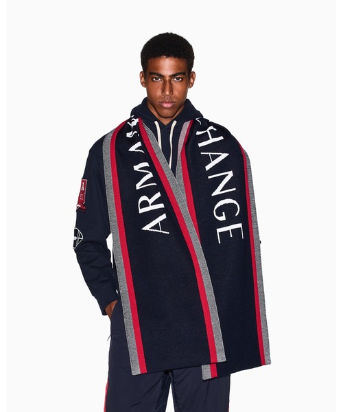 ジョルジオアルマーニ男女兼用ワインレッド 柄 マフラー ジョルジオ