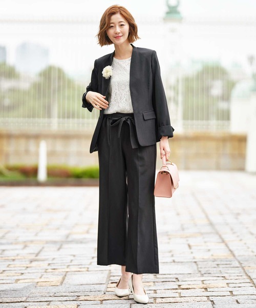 GeeRA（ジーラ） セットアップ ノーカラージャケットパンツスーツ4点