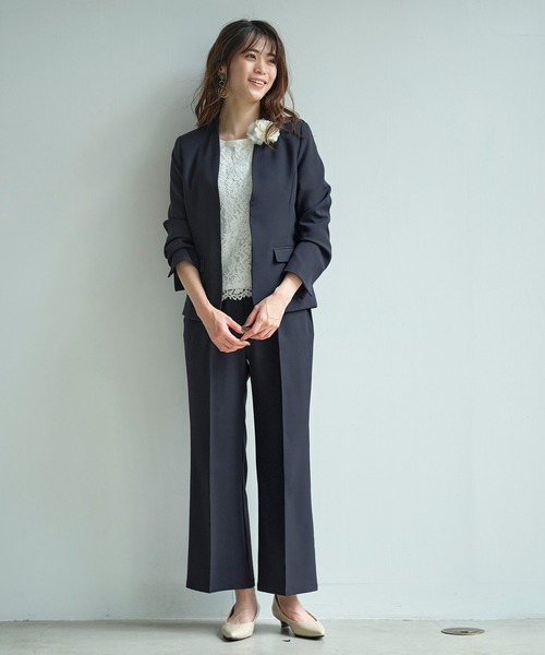 GeeRA（ジーラ） セットアップ ノーカラージャケットパンツスーツ4点