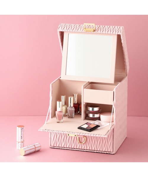 Francfranc（フランフラン） 収納 エンボス コスメボックス ピンク