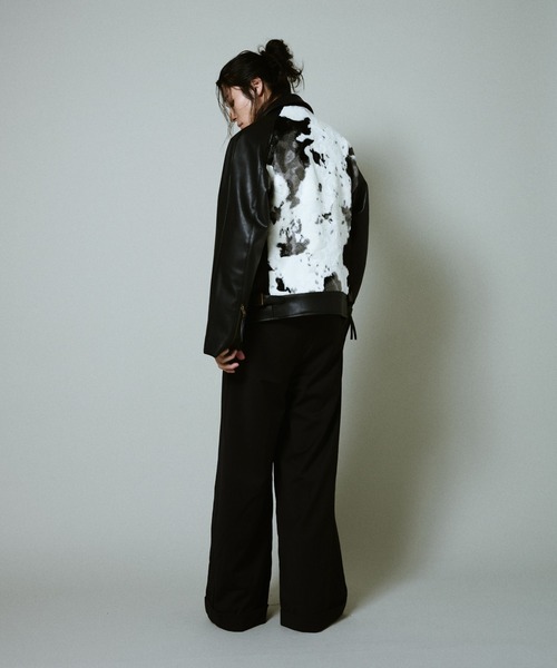 Camphor wood コート ジャケット faux haircalf leather jacket